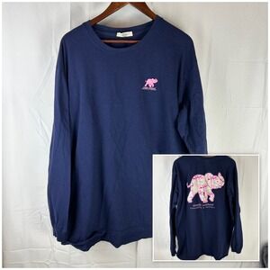 Simply Southern Long Sleeve T-Shirt Women XXL Navy Blue Elephant Graphic Tee